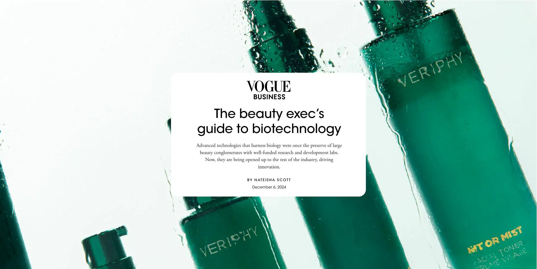 Veriphy Skincare featured in VOGUE Business