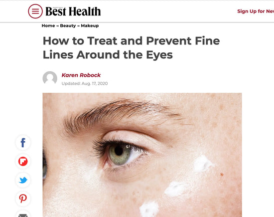 "How to treat and prevent fine lines around the eyes" | Veriphy Skincare featured in Best Health Magazine