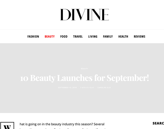 Veriphy Skincare featured in Divine Magazine