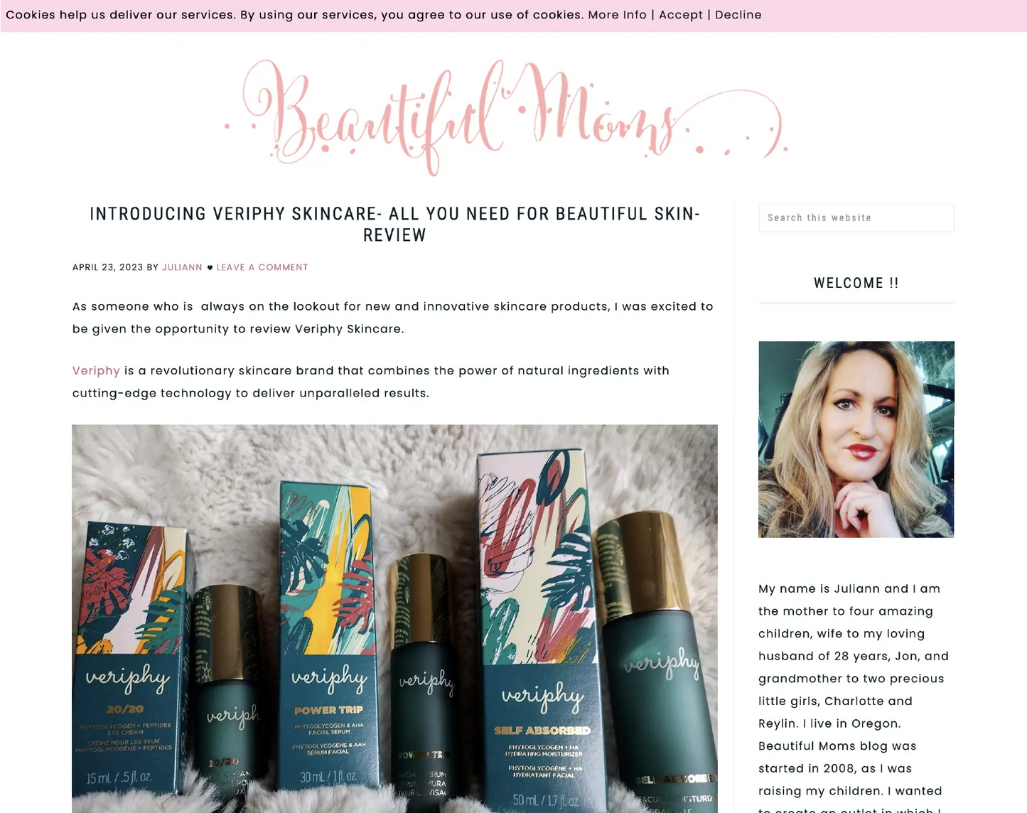 Veriphy Skincare featured in Beautiful Mommies Magazine
