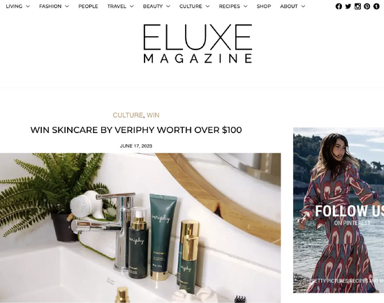 Veriphy Skincare Featured In Eluxe Magazine