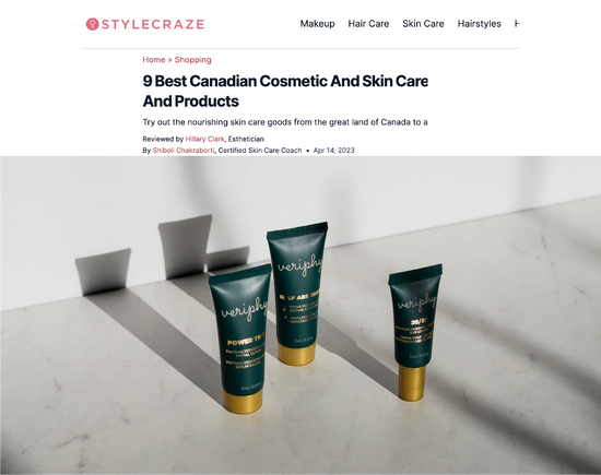Veriphy Skincare featured in Two Classy Chics Blog