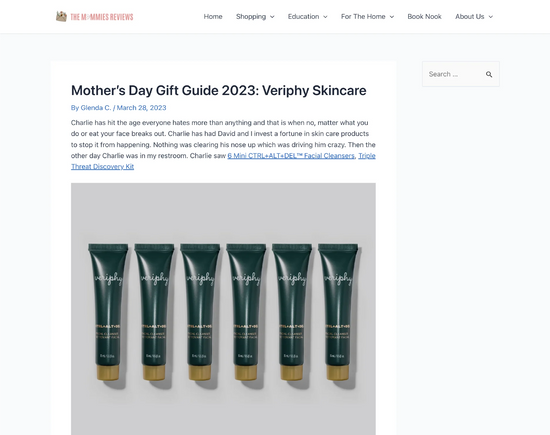 Veriphy Skincare Featured In The Mommies Reviews Blog